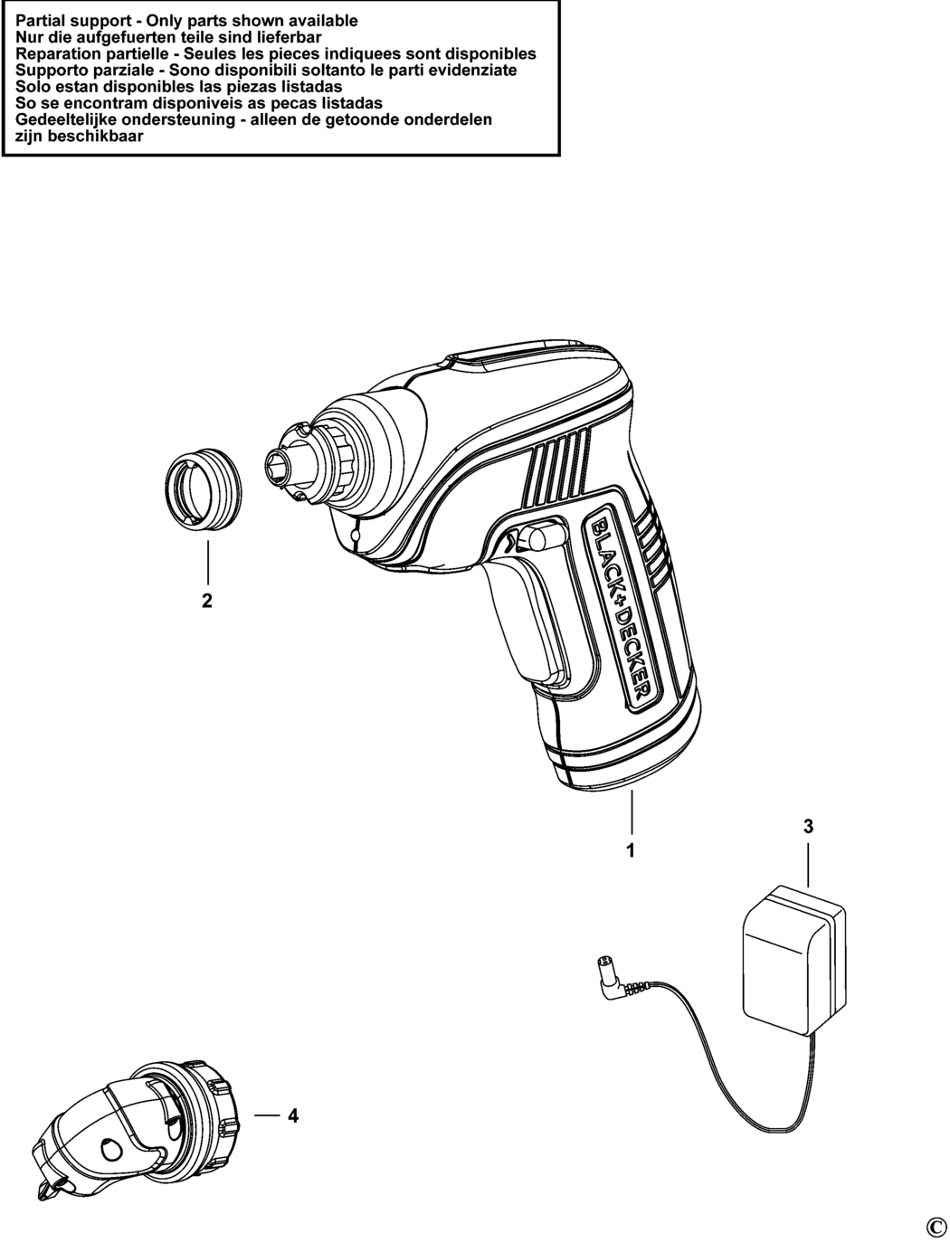 Black & Decker CS3652LC Type H1 Cordless Screwdriver Spare Parts