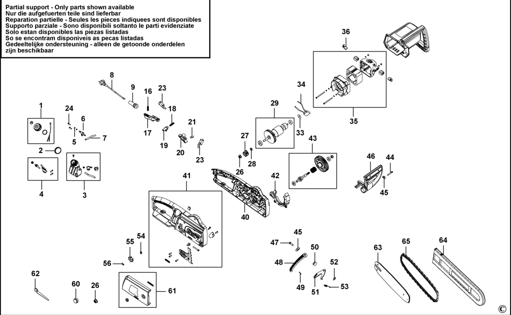 Black & Decker CS1835 Type 1 Chainsaw Spare Parts