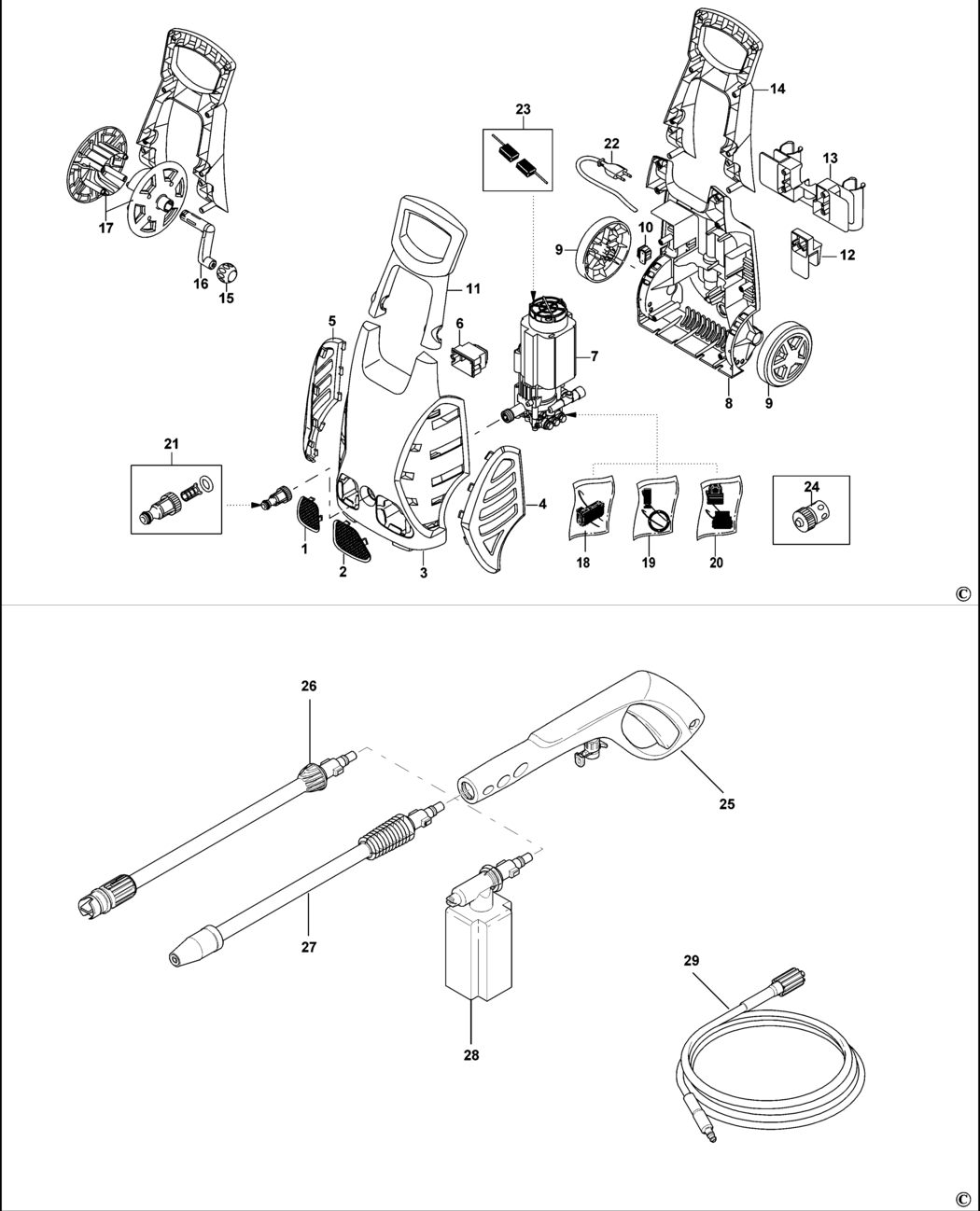 Black & Decker PW1800SPL Type 1 Pressure Washer Spare Parts