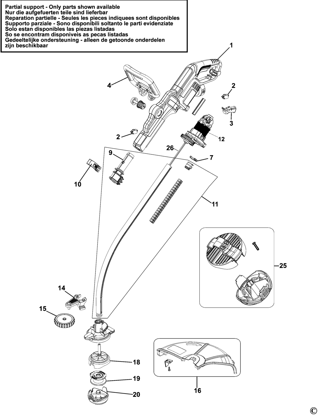 Black & Decker GL933 Type 1 String Trimmer Spare Parts