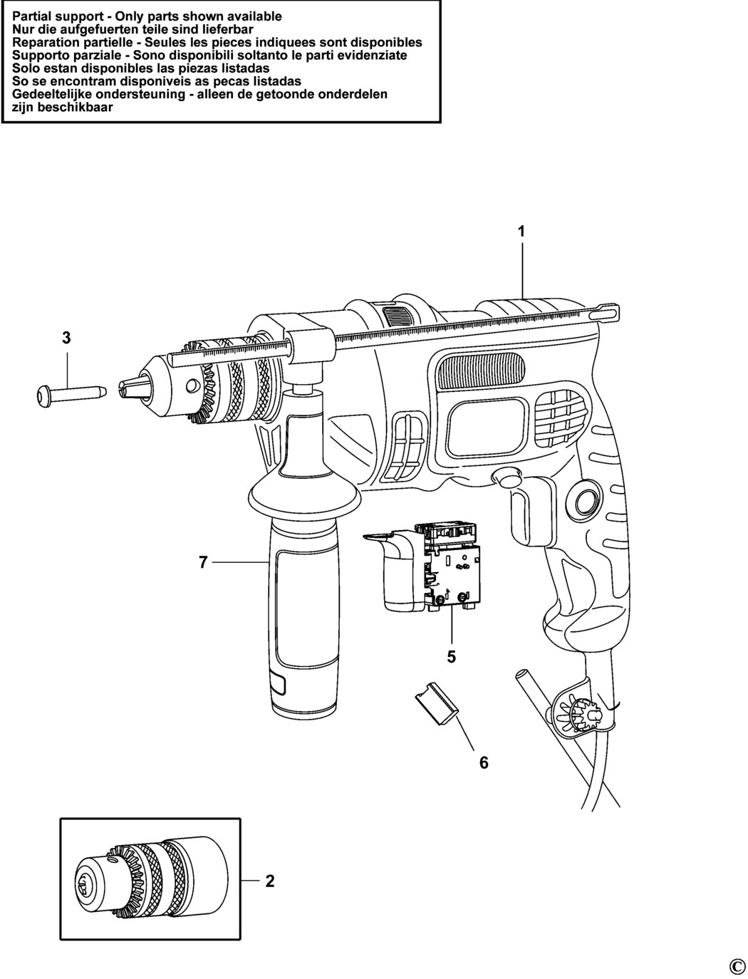Black & Decker KR750 Type 3 Drill Spare Parts