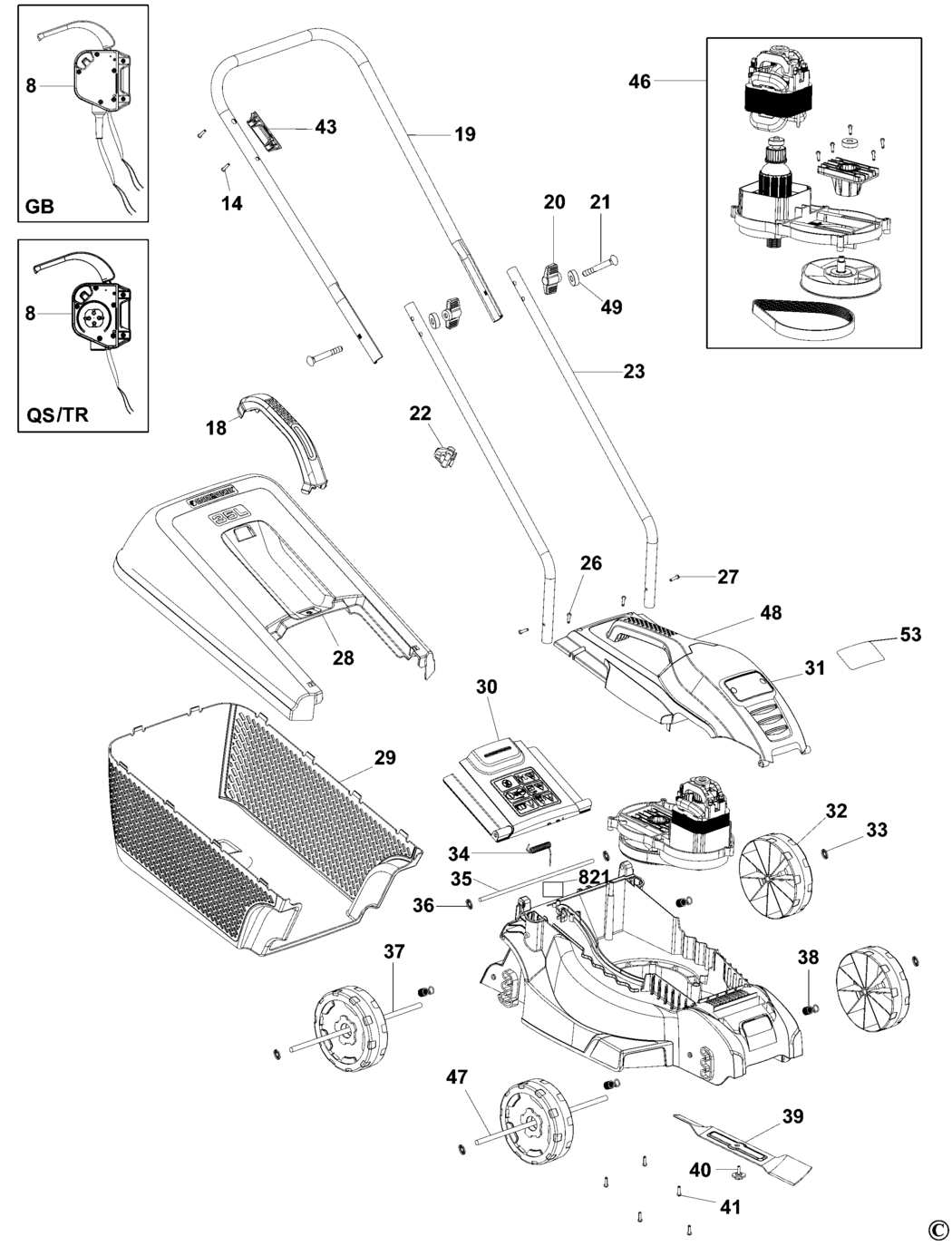 Black & Decker EMAX32 Type 4 Rotary Mower Spare Parts