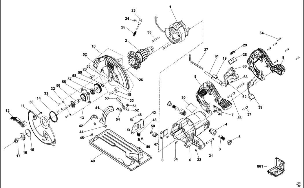 Black & Decker CS1550 Type 1 Circular Saw Spare Parts