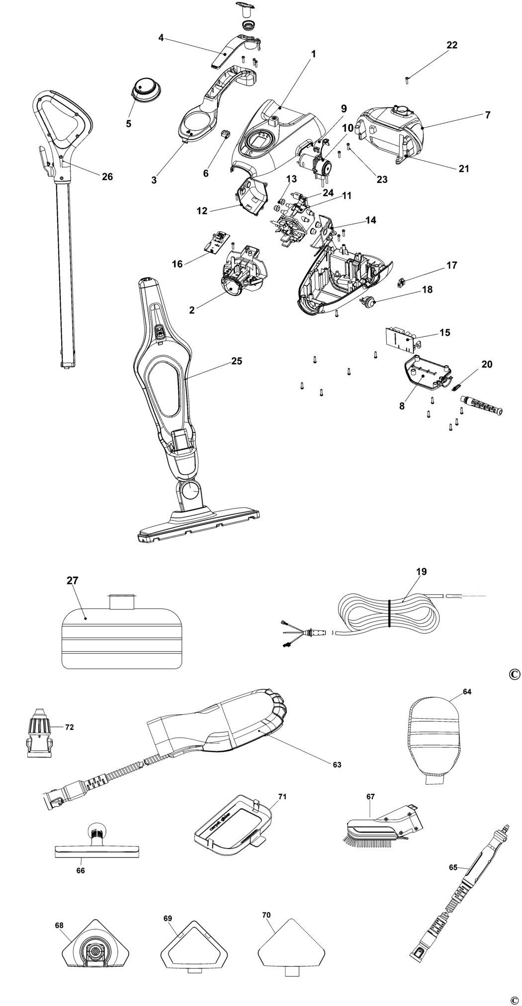 Black & Decker FSMH1321JMD Type 1 Steam Mop Spare Parts