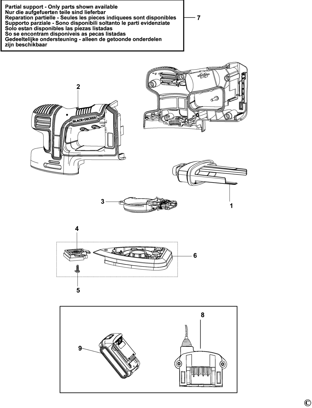 Black & Decker BDCDS18 Type 1 Sander Spare Parts