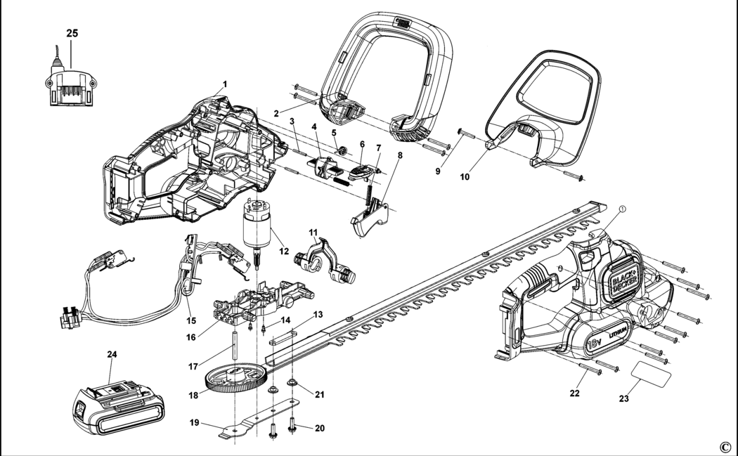 Black & Decker BDHT185ST1 Type 1 Hedgetrimmer Spare Parts