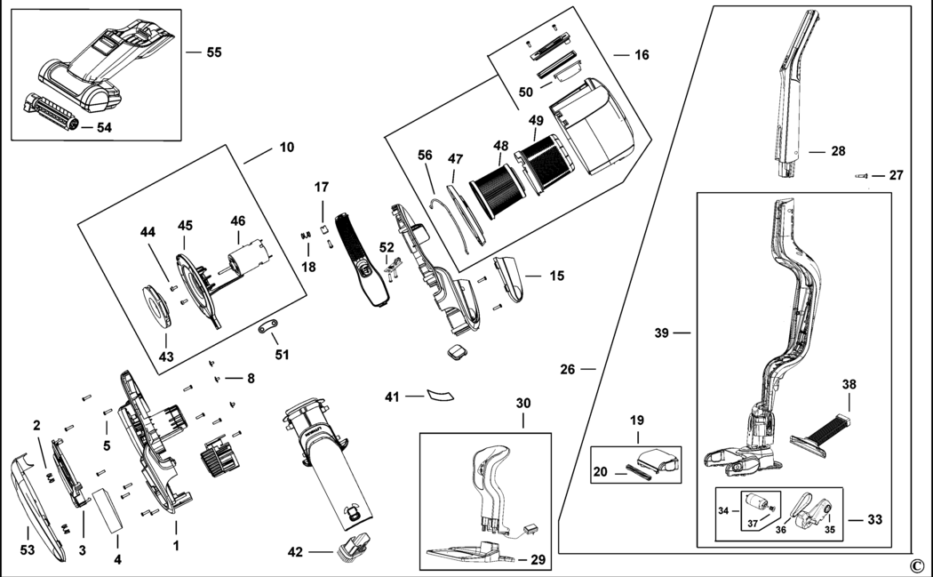 Black & Decker SVJ520BFSP Type 1 Dustbuster Spare Parts