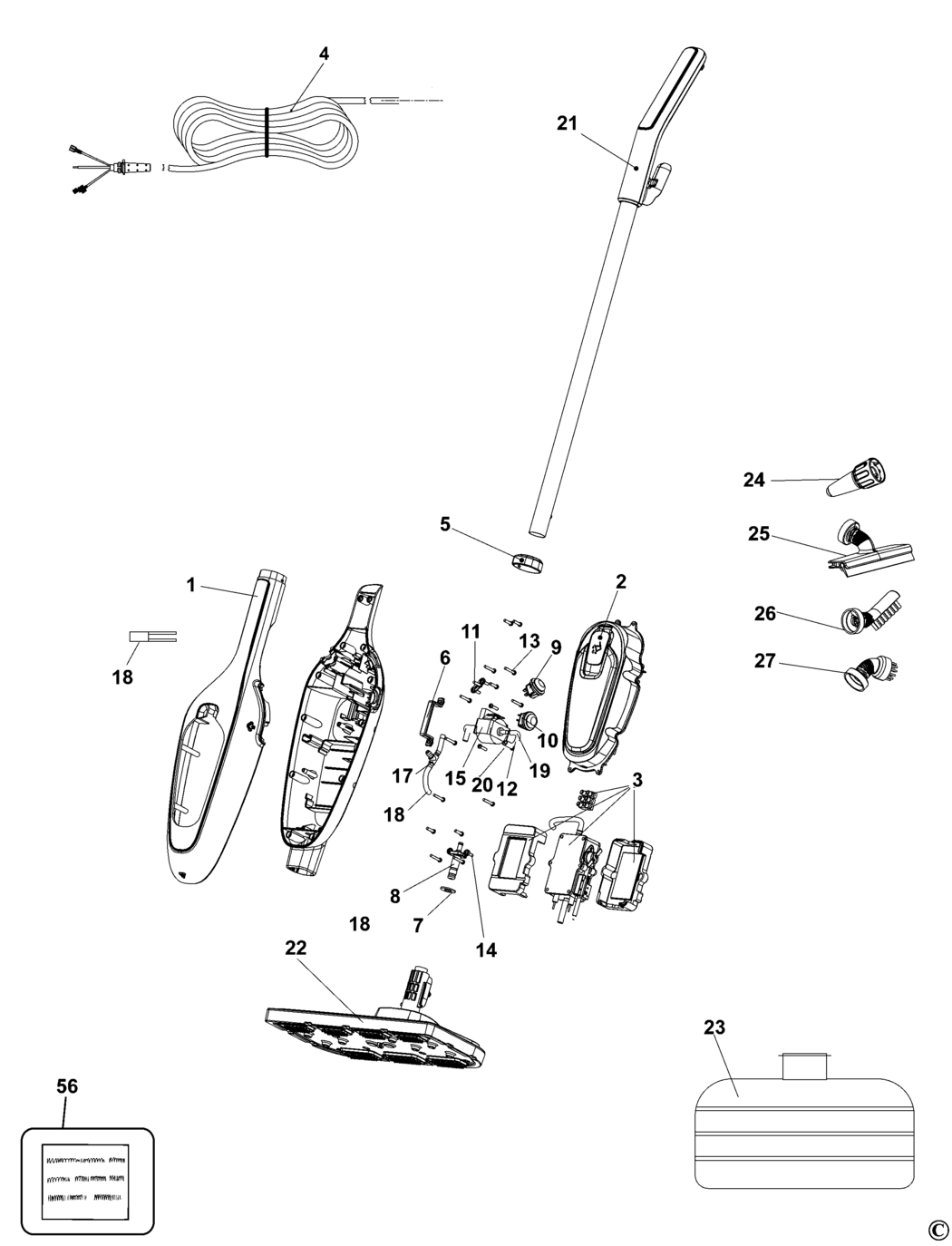 Black & Decker FSMH13E5 Type 1 Steam Mop Spare Parts