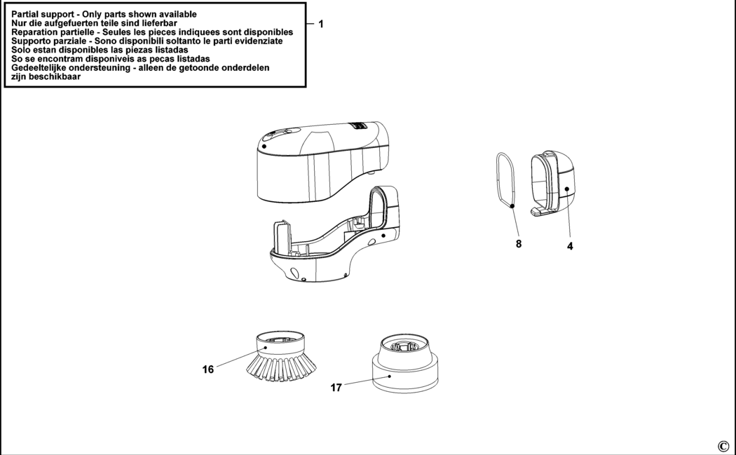 Black & Decker BHPC130 Type 1 Scrubbrusher Spare Parts