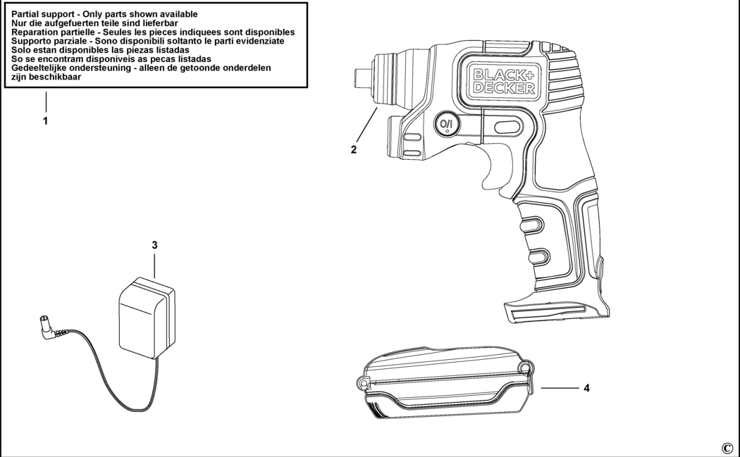 Black & Decker BDCSFS30 Type H1 Cordless Screwdriver Spare Parts