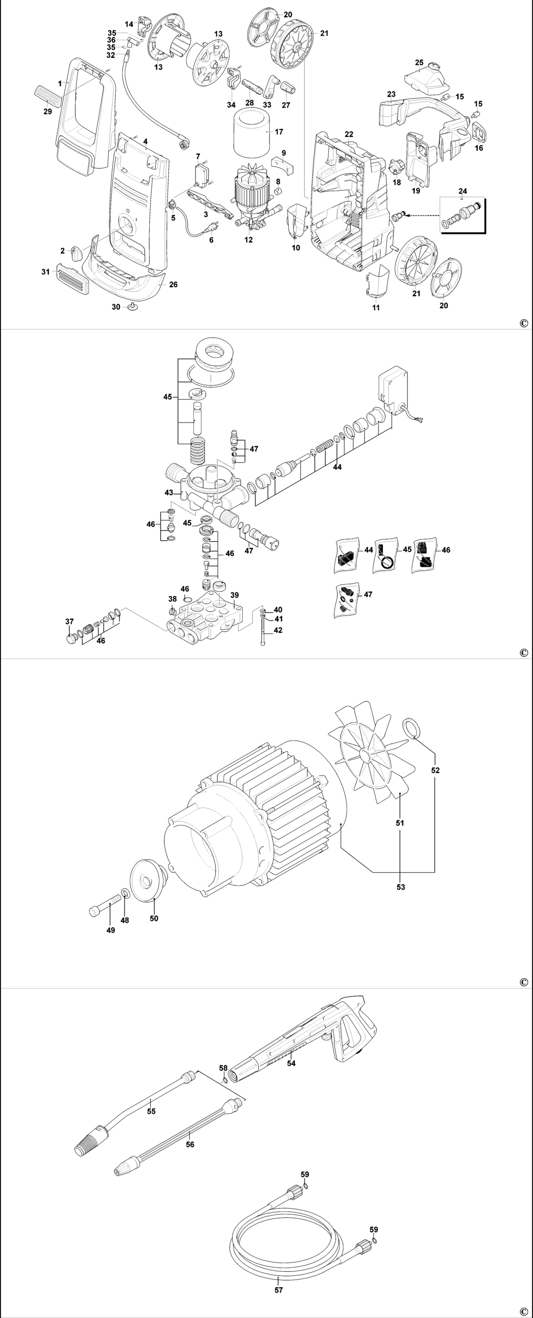 Black & Decker BXPW2100E Type 1 Pressure Washer Spare Parts