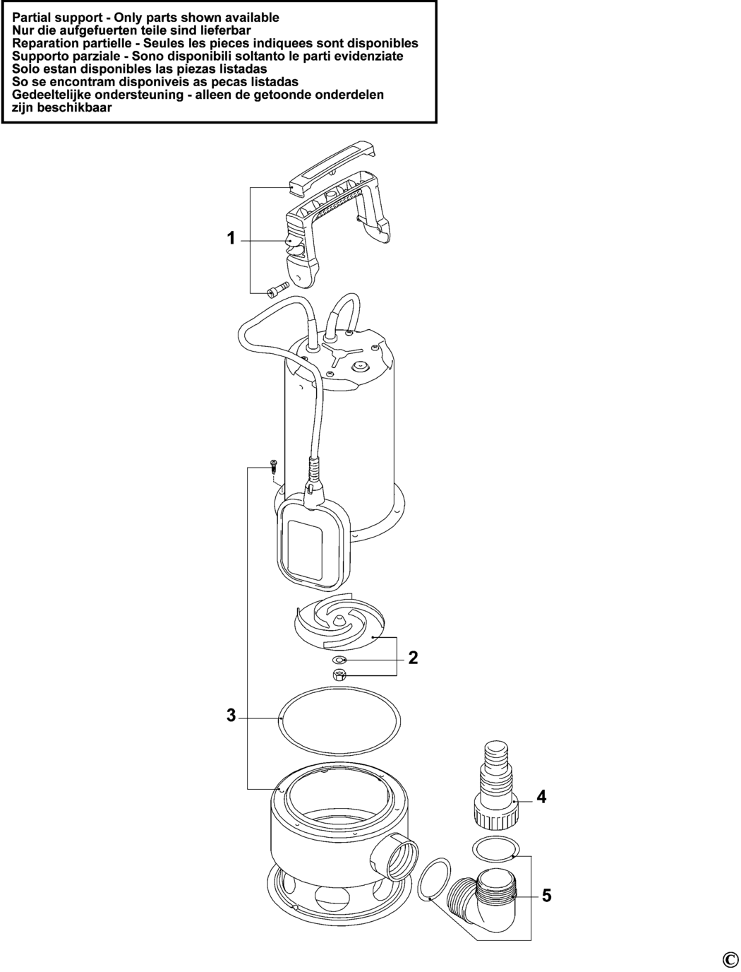 Black & Decker BXUP1100XDE Type 1 Sub Pump Spare Parts