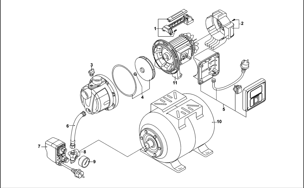 Black & Decker BXGP600PBE Type 1 Pump Spare Parts