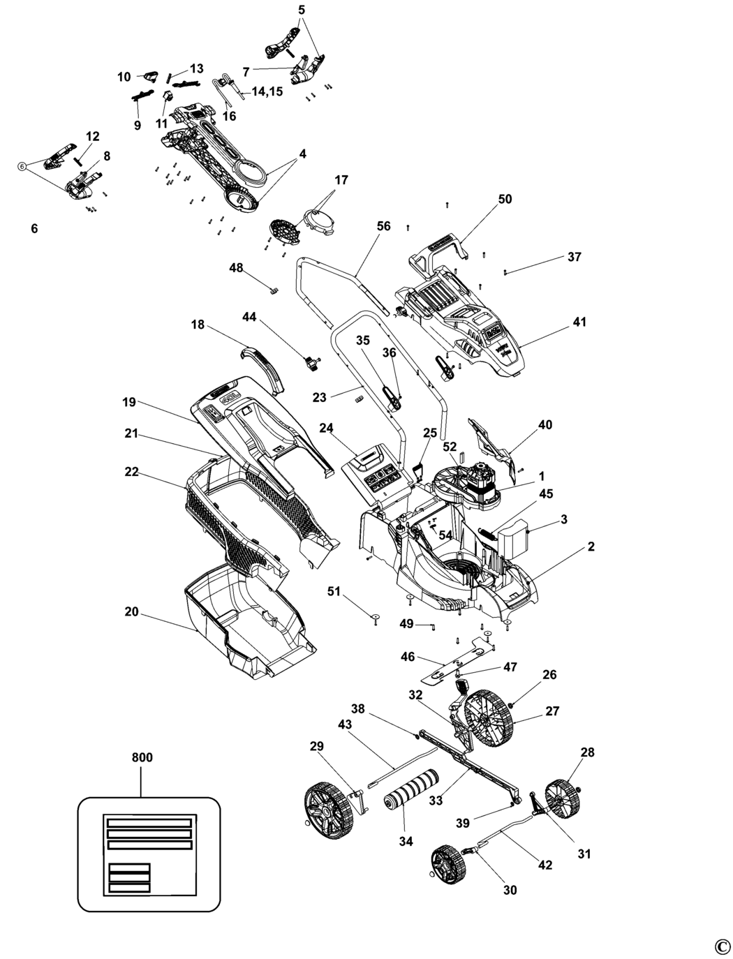 Black & Decker BEMW461ES Type 1 Mower Spare Parts