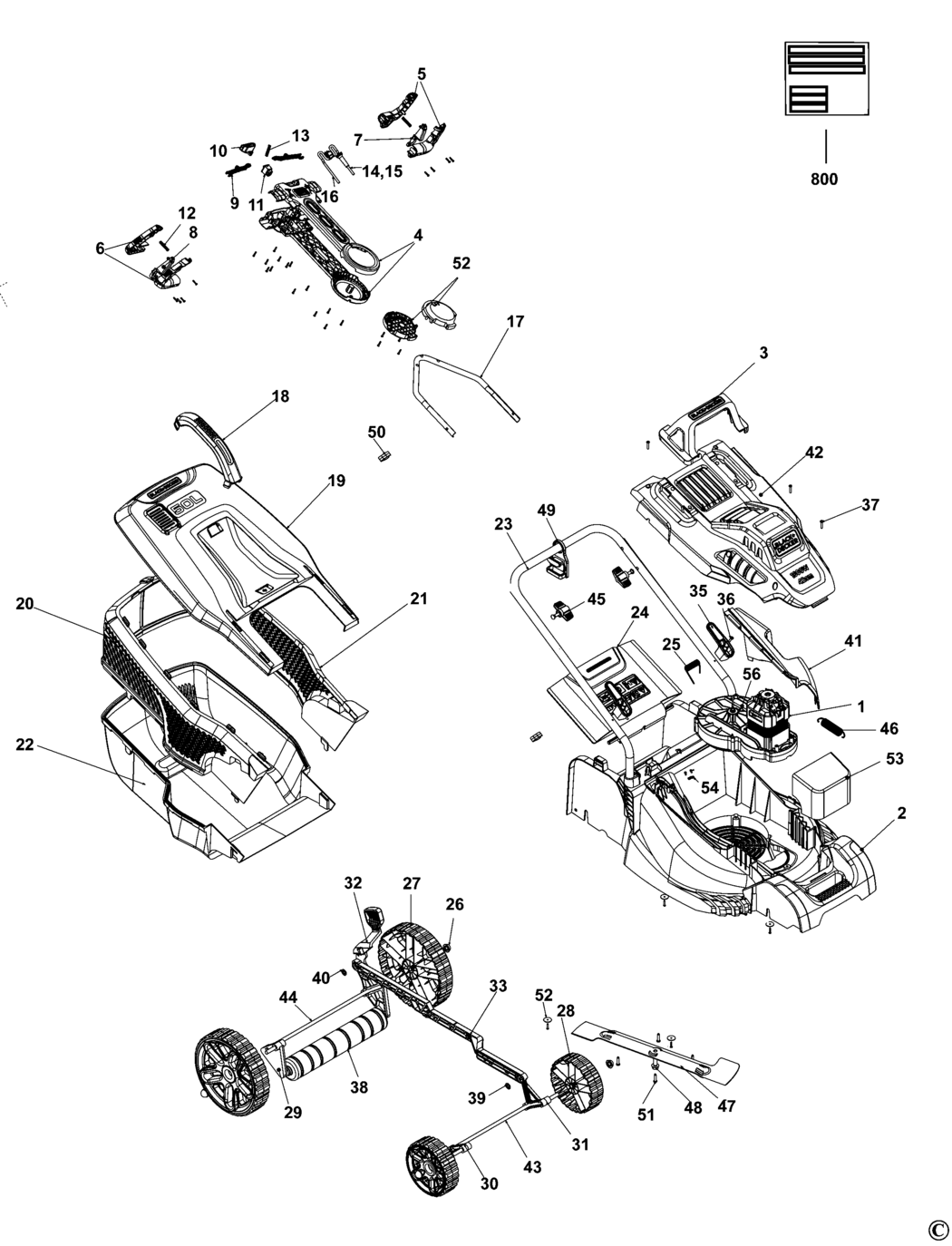 Black & Decker BEMW481ES Type 1 Mower Spare Parts