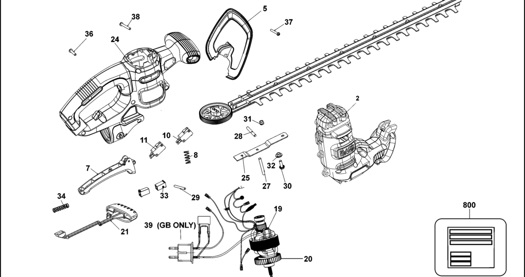 Black & Decker BEHT251 Type 1 Hedge Trimmer Spare Parts