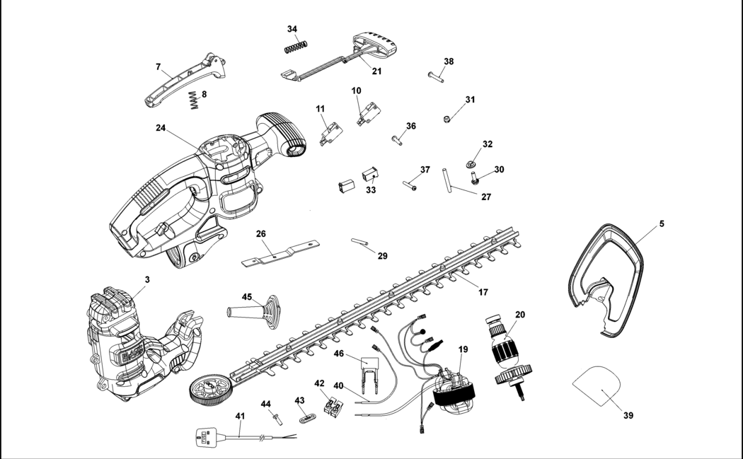 Black & Decker BEHT201 Type 1 Hedgetrimmer Spare Parts