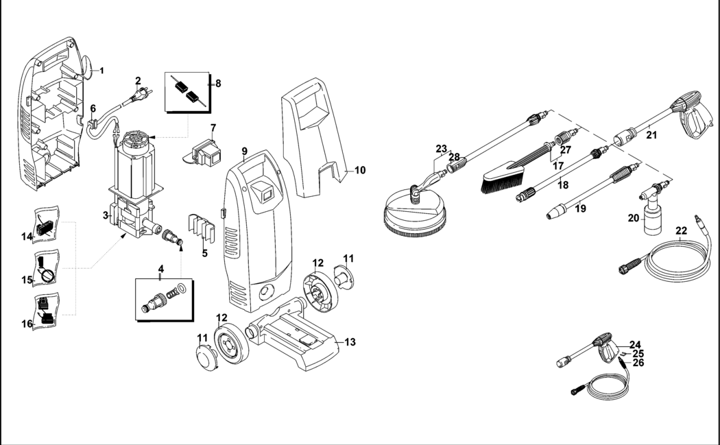 Black & Decker PW1400K Type 1 Pressure Washer Spare Parts