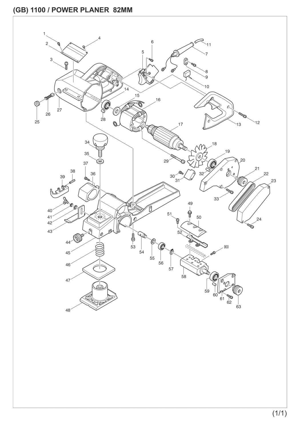 Makita 1100 Power Planer Spare Parts