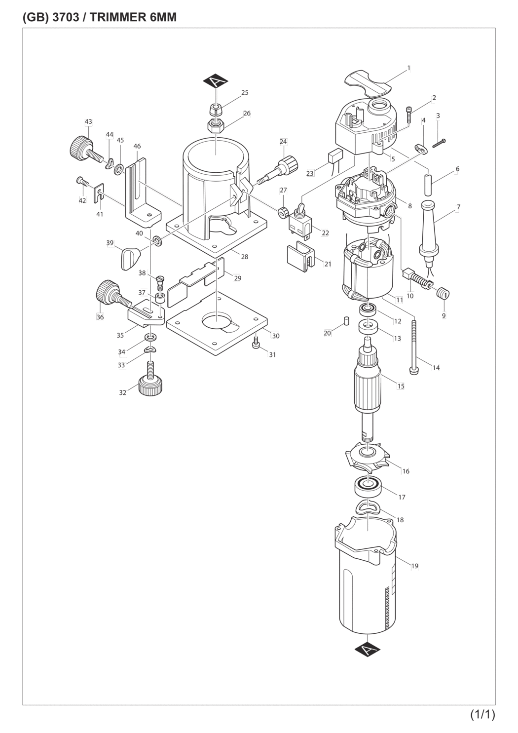Makita 3703 Trimmer Spare Parts