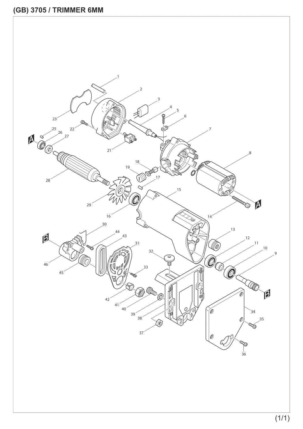 Makita 3705 Trimmer Spare Parts