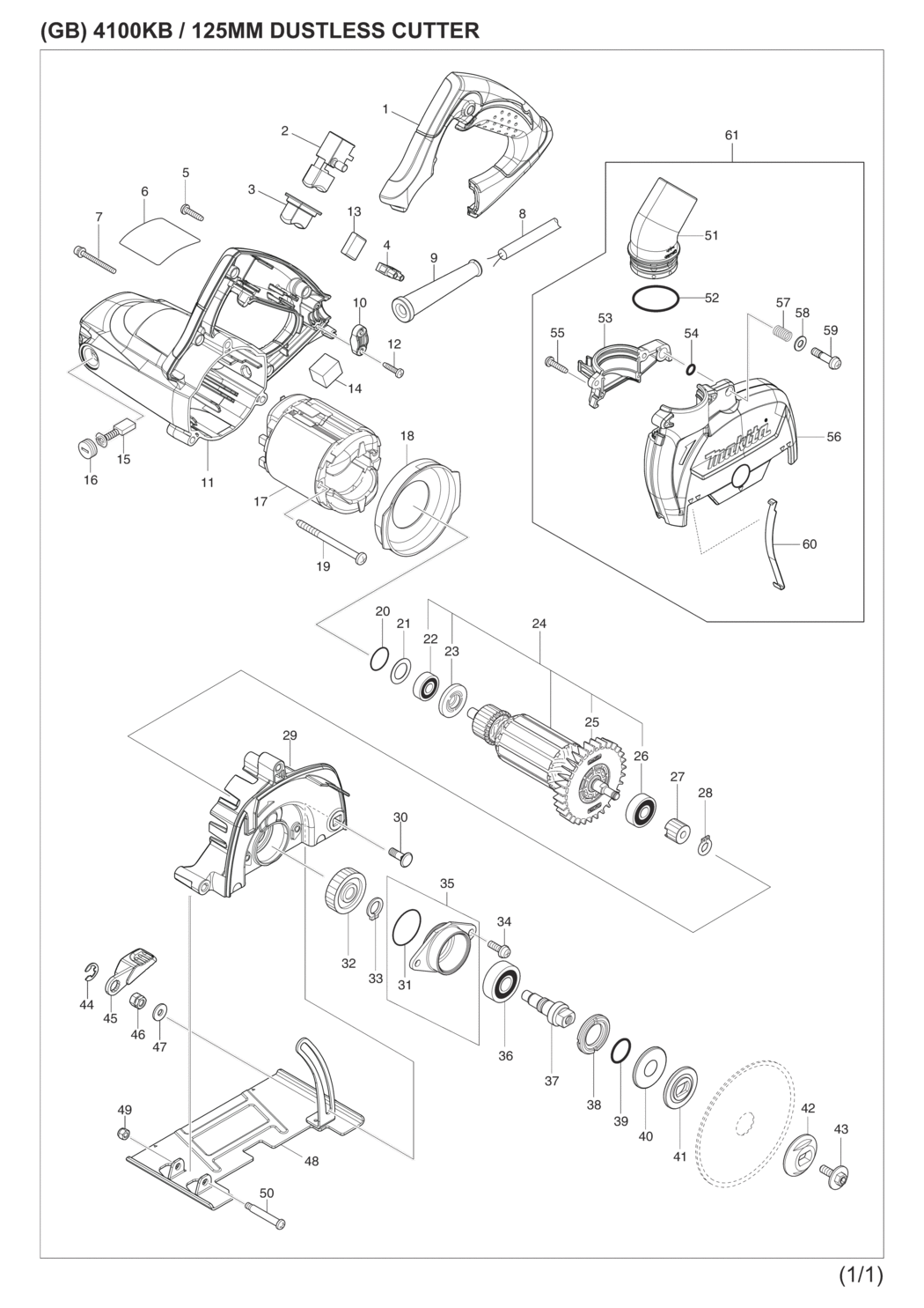 Makita 4100KB Dustless Cutter Spare Parts