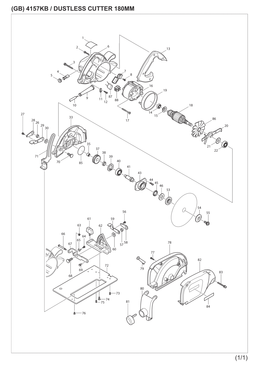 Makita 4157KB Dustless Cutter Spare Parts