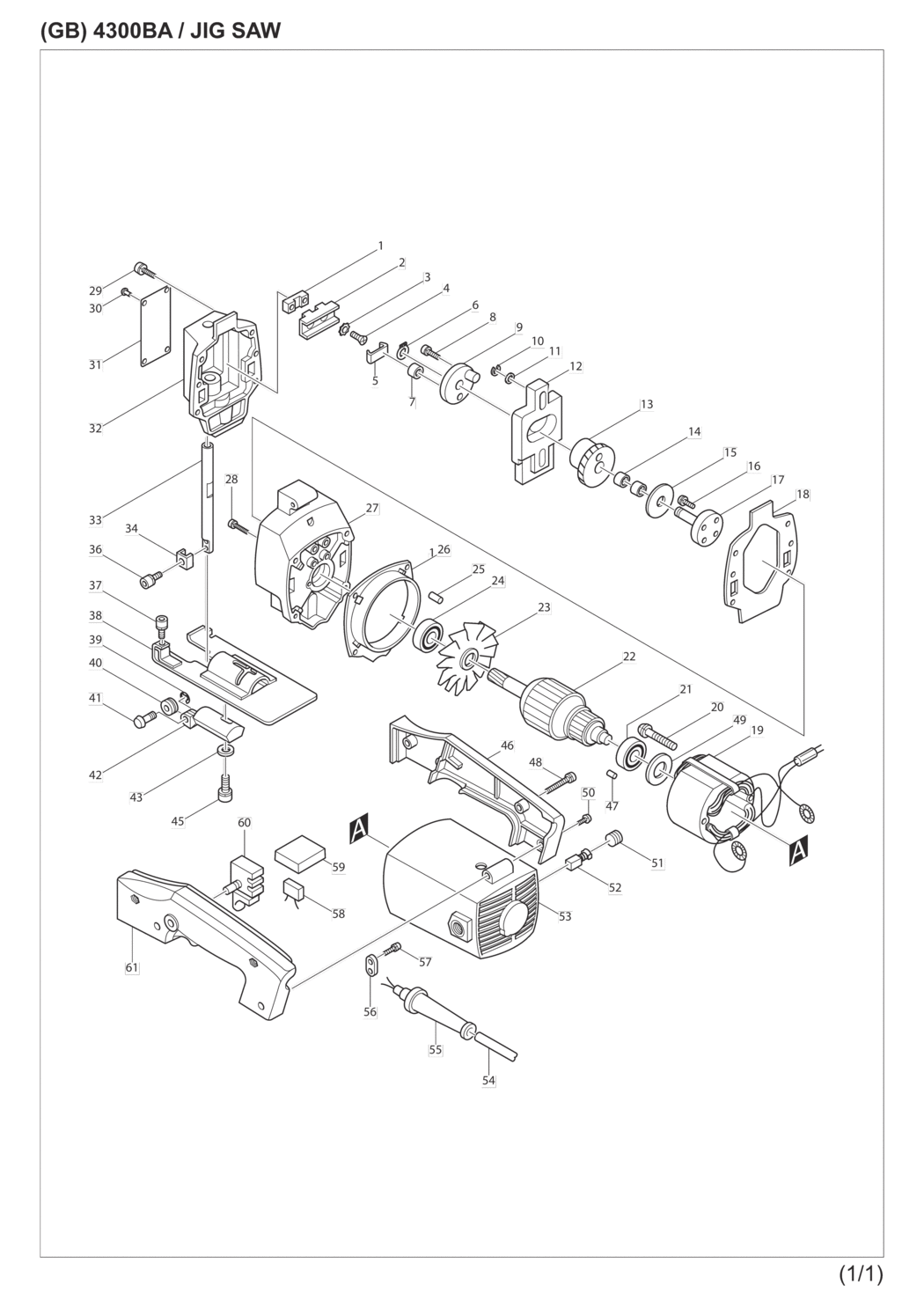 Makita 4300BA Jig Saw Spare Parts