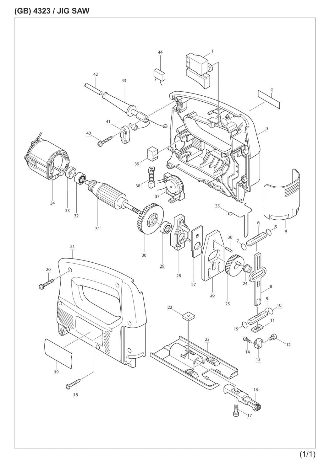 Makita 4323 Jig Saw Spare Parts