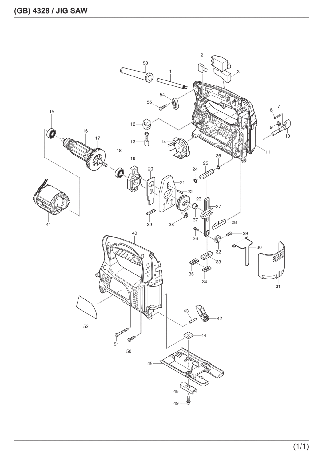 Makita 4328 Jig Saw Spare Parts