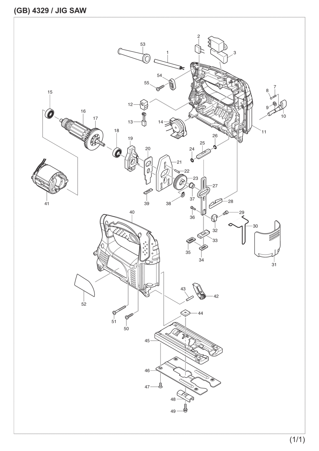 Makita 4329 Jig Saw Spare Parts