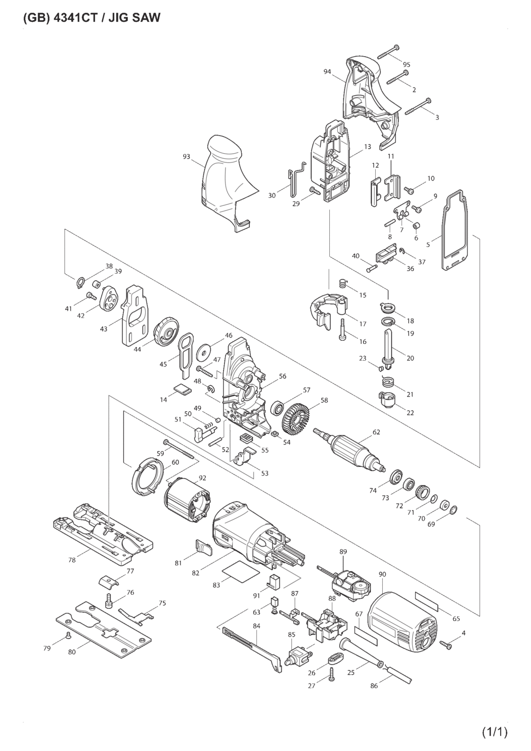 Makita 4341CT Jig Saw Spare Parts