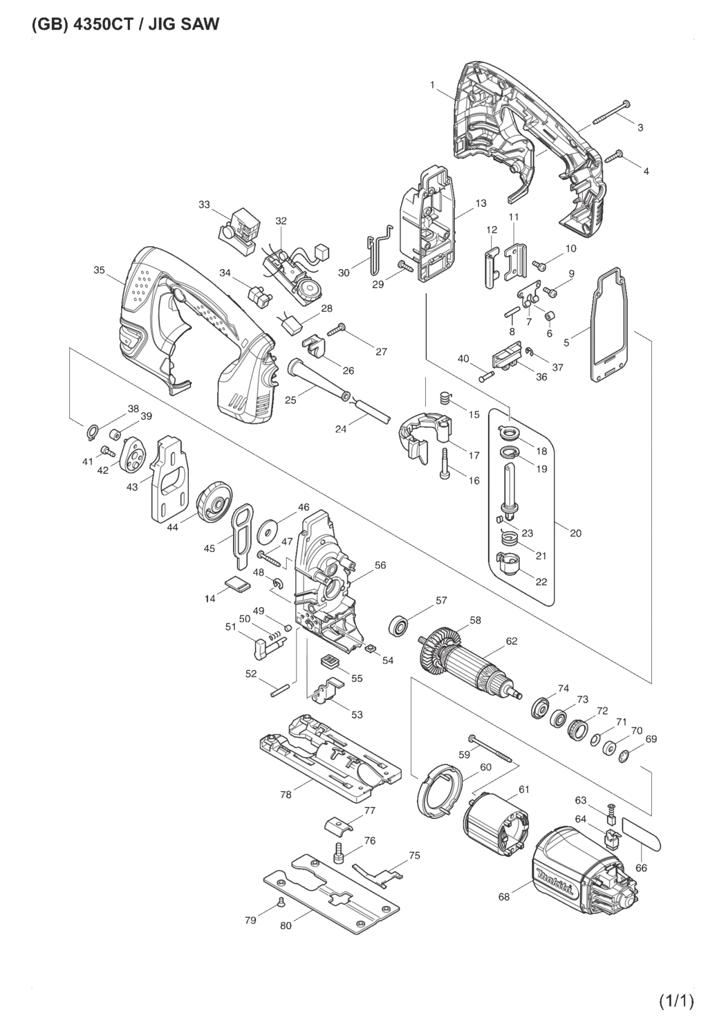 Makita 4350CT Jig Saw Spare Parts