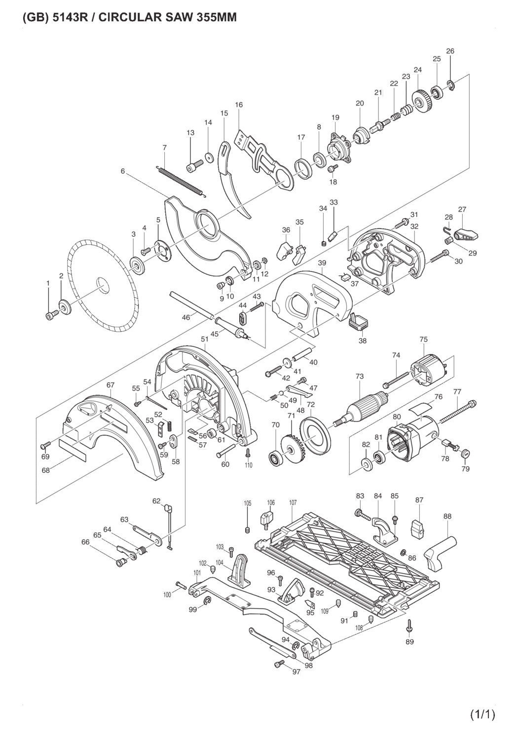 Makita 5143R Circular Saw Spare Parts