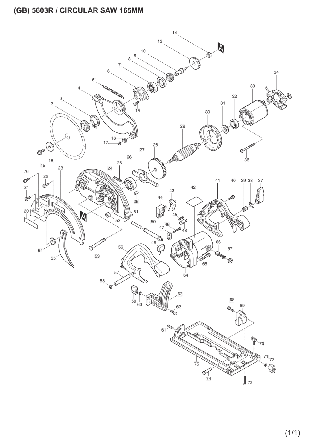 Makita 5603R Circular Saw Spare Parts