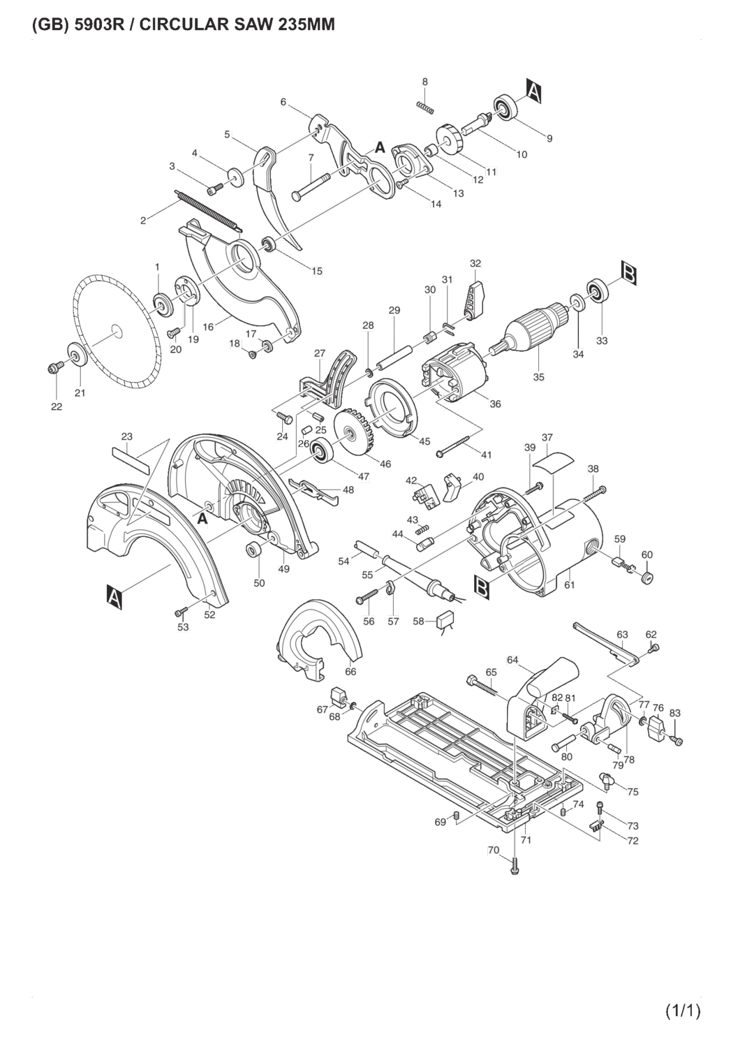 Makita 5903R Circular Saw Spare Parts