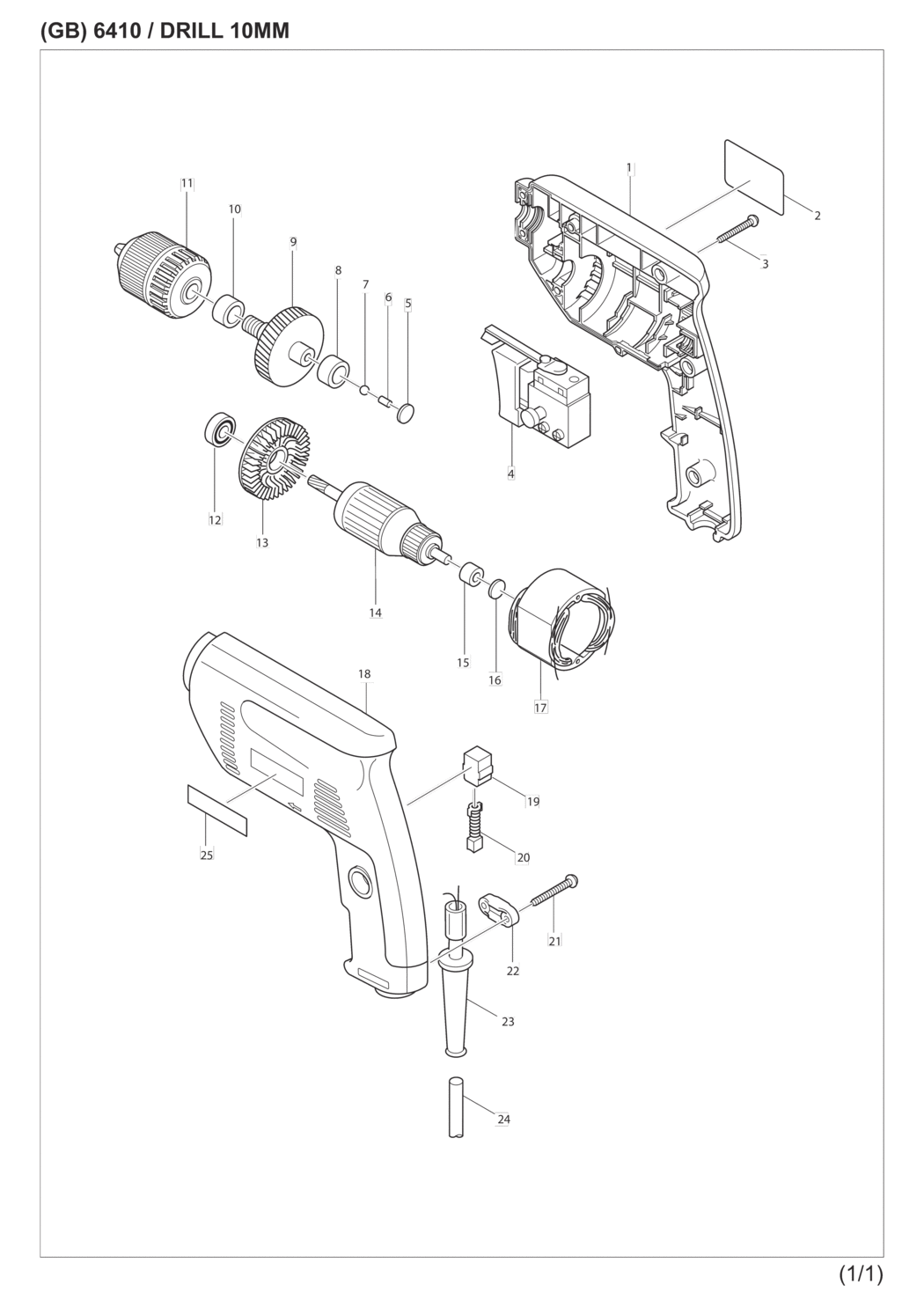 Makita 6410 Drill Spare Parts