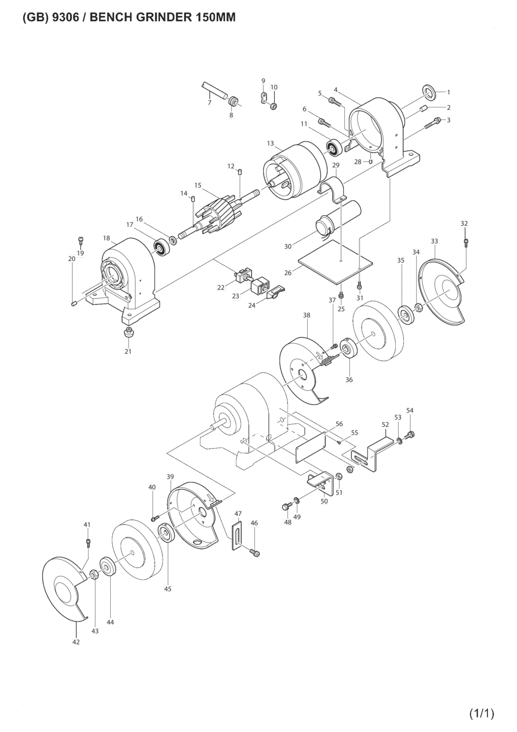 Makita 9306 Bench Grinder Spare Parts