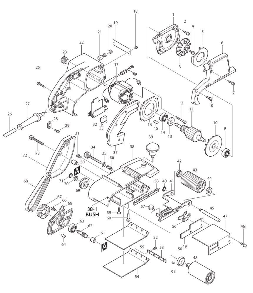 Makita 9401 Belt Sander Spare Parts