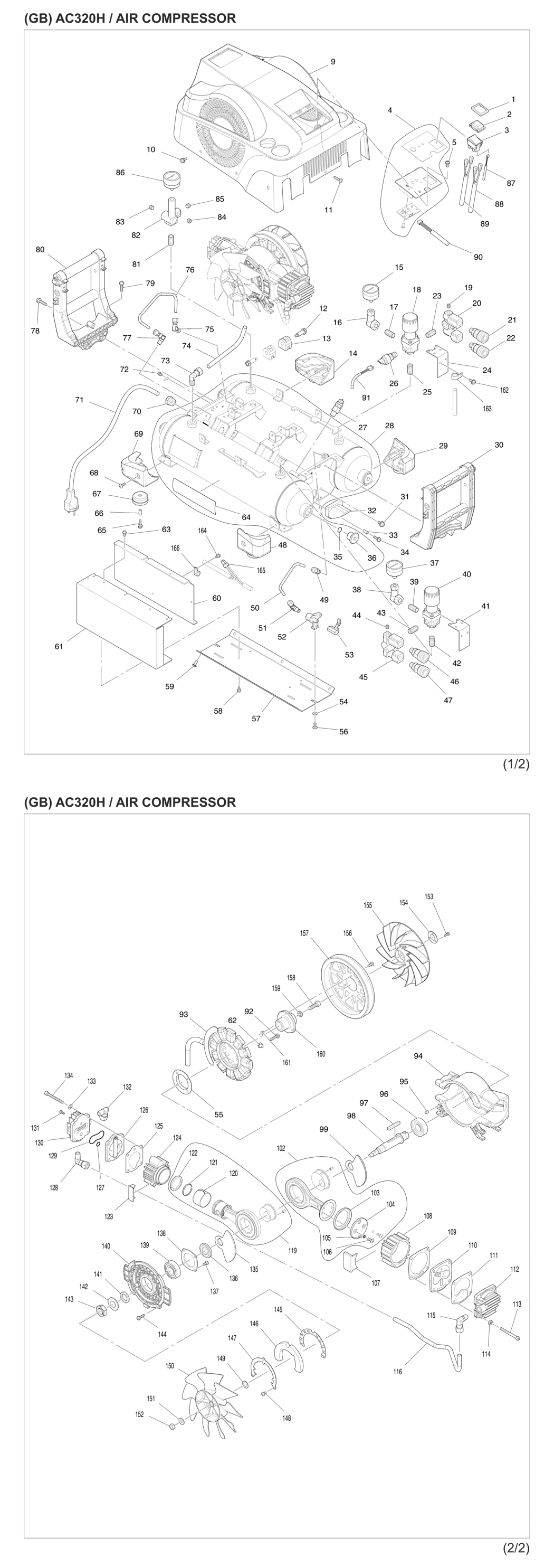 Makita AC320H Air Compressor Spare Parts