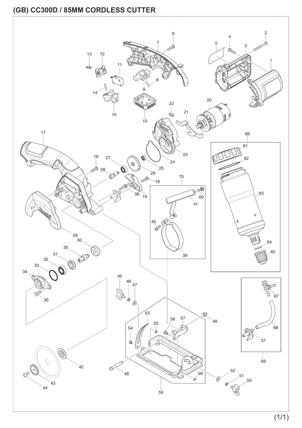 Makita CC300DZ Cordless Cutter Spare Parts