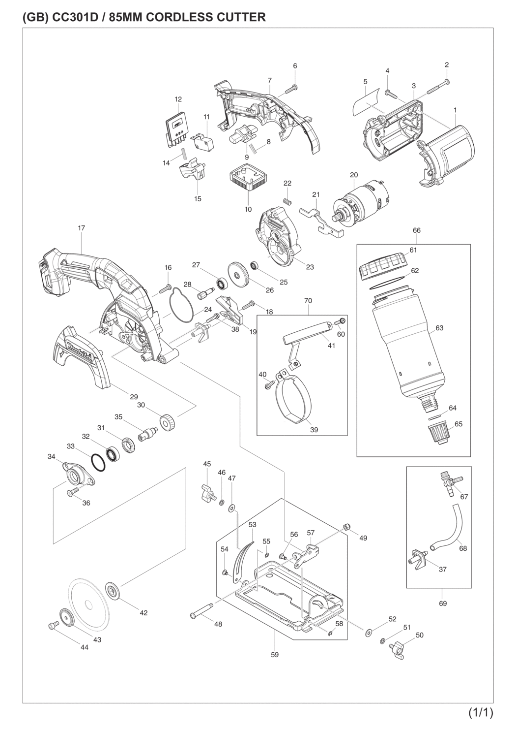 Makita CC301DZ Cordless Cutter Spare Parts