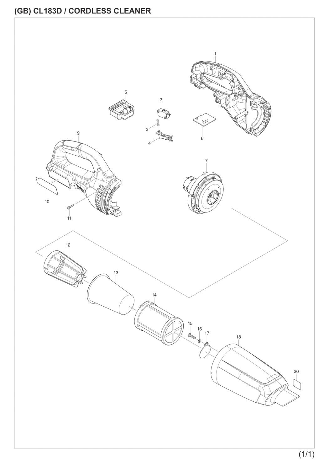 Makita CL183DZX Cordless Cleaner Spare Parts