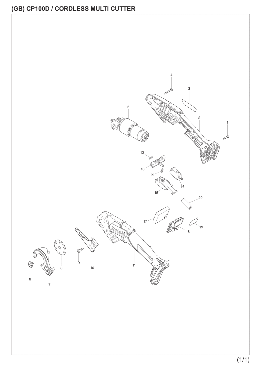 Makita CP100DSM Cordless Multi Cutter Spare Parts