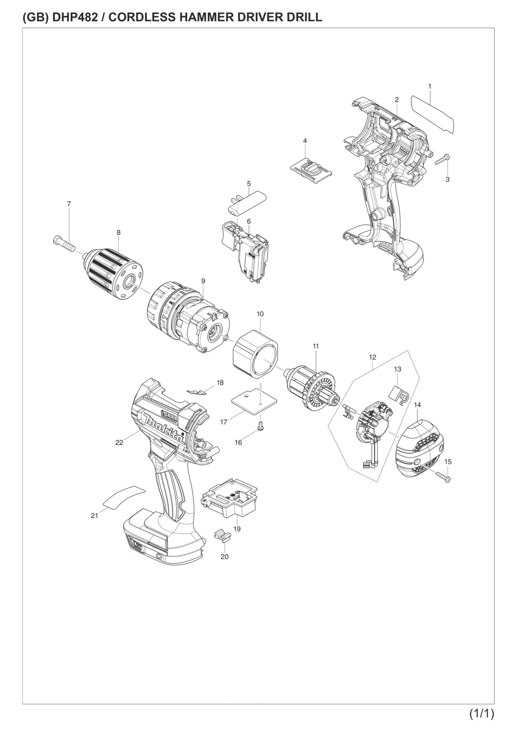 Makita dhp482 drill outlet