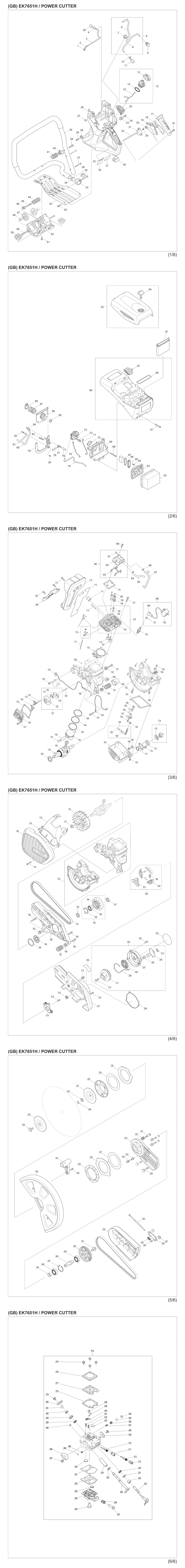 Makita EK7651H Power Cutter Spare Parts