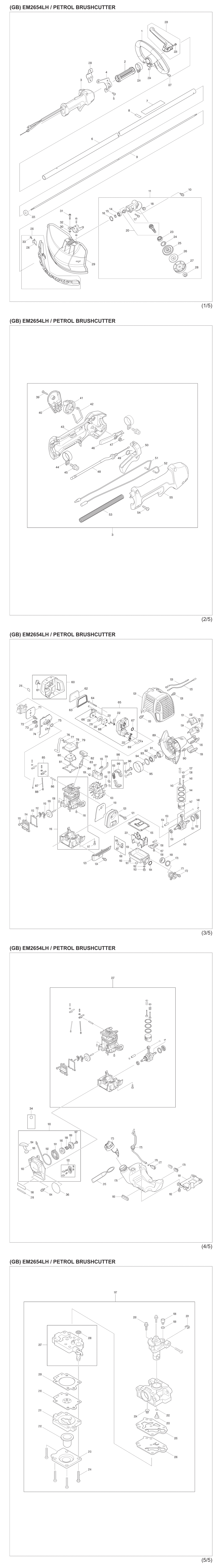 Makita EM2654LH Petrol Brushcutter Spare Parts