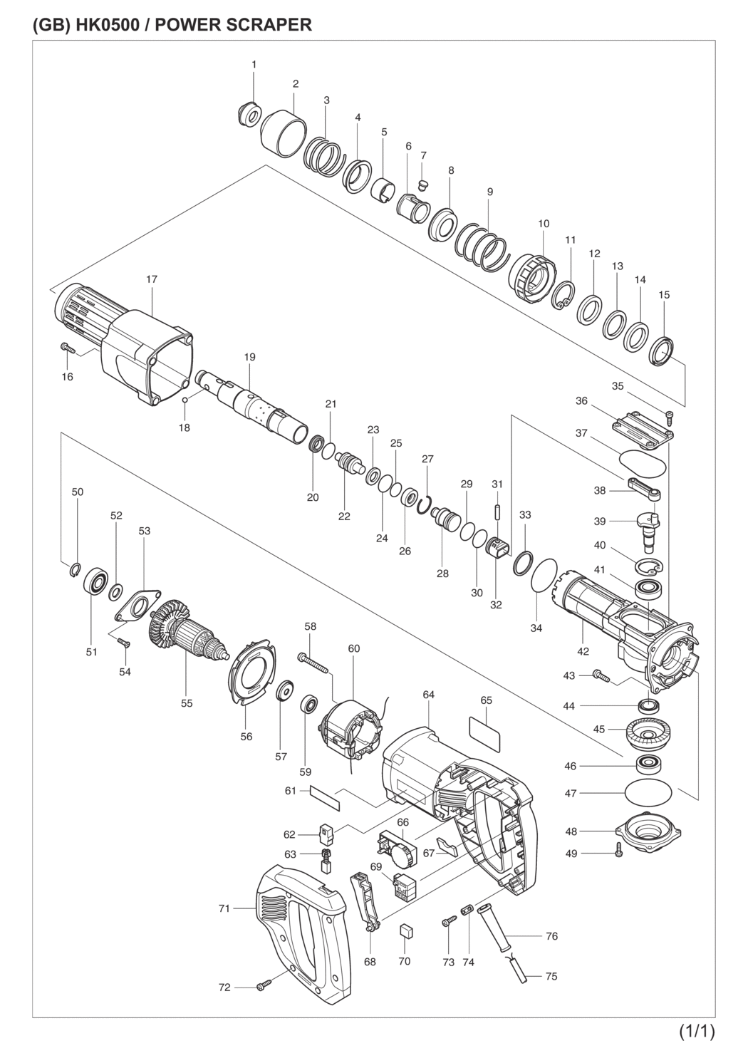 Makita HK0500 Power Scraper Spare Parts