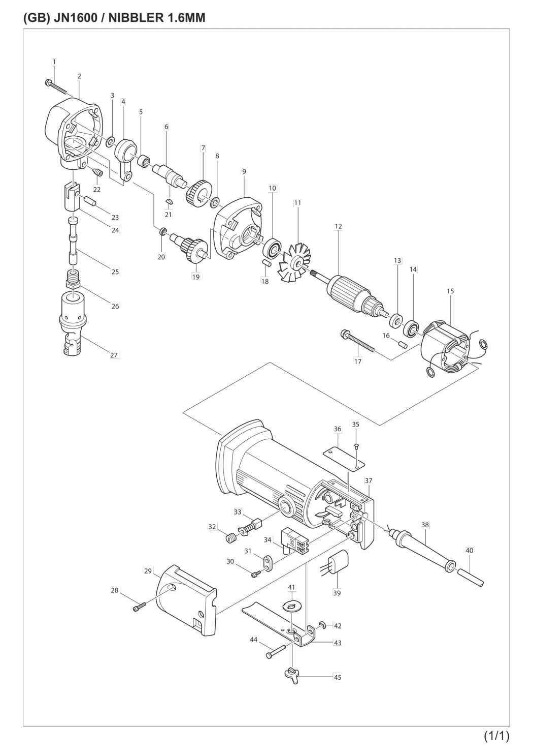 Makita JN1600 Nibbler Spare Parts