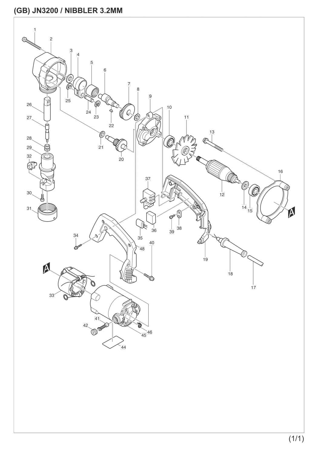 Makita JN3200 Nibbler Spare Parts